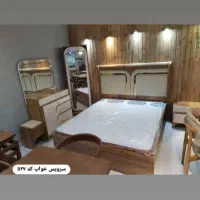 سرویس خواب کد 527//آینه با نورپردازی/ همراه با کفی|تخت و سرویس خواب|خمینیشهر, |دیوار