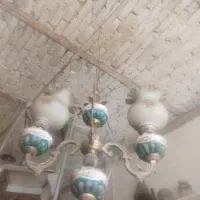 لوستر قدیمی دو شاخه برنز