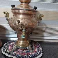 سماور گازی برنجی طلایی