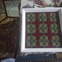 دو عدد سینی گلیم بافت کار دست با طرح سنتی