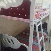 تخت خواب دو طبقه لمسه کاملا در حد نو با تشک