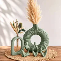 دکوری رومیزی گلدان دوناتی چروک در سه رنگ