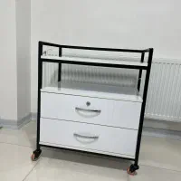 ترولی دو کشو با قفل و چرخ‌دار