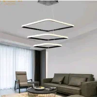 لوستر سه حلقه مربع|لوستر و چراغ آویز|آمل, |دیوار