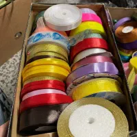 انواع روبان ساتن و نوار تزئینی و توری