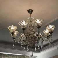 لوستر ۸ شاخه به همراه اباژور ۴ شاخه و جا شمعی