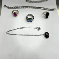 انگشتر نقره گردنبند نقره و دستبند