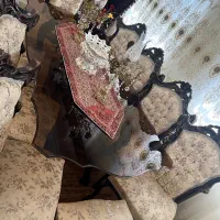 مبل استیل ۹ نفره و غذاخوری ۸ نفره|مبلمان خانگی و میز عسلی|بروجرد, |دیوار