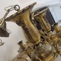 لوستر ۵شاخه برنجی کاملا سالم