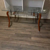 میز غذاخوری شیشه ای دو طبقه