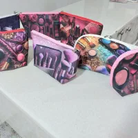 کیف آرایش برزنتی آستردار دوزیپ وتک زیپ