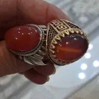 دوعدد انگشتر نقره واستیل