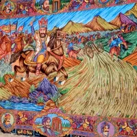 تابلو فرش دستباف ۶ متری سلاطین نادرشاه ۶۰رج برجسته