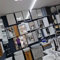 آینه باکس۶۰×۶۰ بامبو دستگیره بلوط،روشویی کابینتی|لوازم سرویس بهداشتی|بومهن, |دیوار