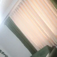پرده پانچ سبز رنگ خاص با کرم،دورنگ،بسیار شیک