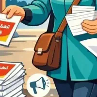 تراکت پخش کن خانم