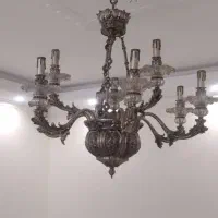 لوستر ۹ شاخه نو و دو عدد دیوار کوب ست لوستر