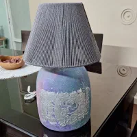 آباژور سفالی ژورنالی با رنگ و پتینه خاص|چراغ خواب و آباژور|تهران, دکتر هوشیار|دیوار