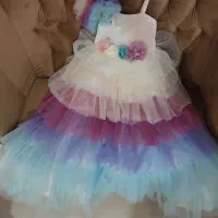 پیراهن  تور دار دخترانه مجلسی در حد نو