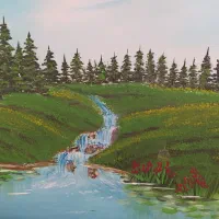 نقاشی رنگ روغن فقط هزینه بوم200تومان|تابلو، نقاشی، عکس|لاهیجان, انقلاب|دیوار