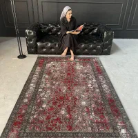 فرش نادیا با تم رنگی طوسی قرمز ۱۲و۹و۶ متری