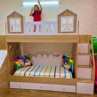 تخت دو طبقه کلبه ای مدل رها