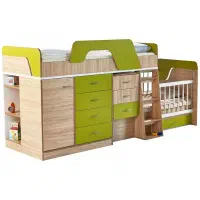 فروش تخت کودک و نوجوان دو طبقه کمجا چوب