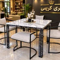 نهار خوری فلزی مشکی طلایی