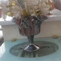 گلدان و گل نقره ای