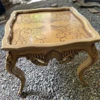 میز عسلی مالزی تمام چوب راش معرق کاری