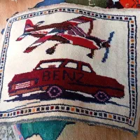 تابلو دست بافت نقشه ایران 1361 و تابلو کوچکتر