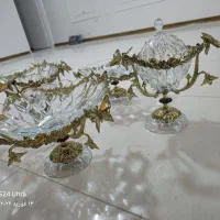 ظرف پذیرایی ۴ تیکه برنز طرح پروانه