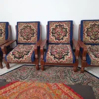 یکدست مبل قالی ماشینی و گاز شومینه ایی