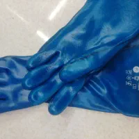دستکش ضد حَلّال پوشا بلند آبی