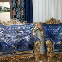مبل سلطنتی ۹نفره با روکش و ۳ میز عسلی|مبلمان خانگی و میز عسلی|شهریار, شهریار|دیوار