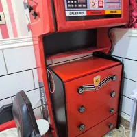 تخت خواب مدل ماشین همراه دراور طرح پمپ بنزین