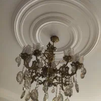 لوستر برنجی اصل ۴ شاخه ۸ شعله|لوستر و چراغ آویز|پاکدشت, پاکدشت (مامازند)|دیوار