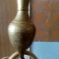 قلیان بزرگ برنجی قدیمی قلمکاری ارتفاع یک ونیم متر|کلکسیون اشیاء عتیقه|نیشابور, فردوسی جنوبی|دیوار