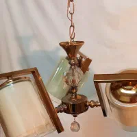 لوستر مدل ال ابکاری کروم و نسکافه|لوستر و چراغ آویز|تهران, مسعودیه|دیوار
