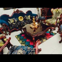 مبلمان کلاسیک چوب راش وپارچه ترک۹نفره+میزناهارخوری|مبلمان خانگی و میز عسلی|فیروزکوه, |دیوار