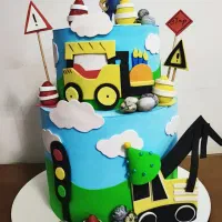 ماکت کیک و تم تولد بچه مهندس