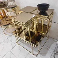 میز وسط و عسلی جلو مبلی فلزی استیل مدل آلمان|مبلمان خانگی و میز عسلی|آفتاب, |دیوار