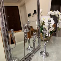 آینه و شمعدان استیل در حد نو
