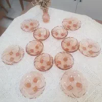 سرویسِ کریستال صورتی عتیقه و اصلِ چکسلواکیِ سابق|ظروف سرو و پذیرایی|تهران, نیروی هوایی (پیروزی)|دیوار