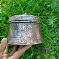 ظرف مسی کهنه قدیمی سالم بسیار زیبا