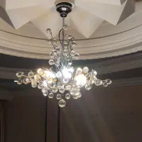 یک‌جفت لوستر کریستالی و استیل (برند نورسازان)