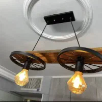 لوستر ترکیب چوب وفلز|لوستر و چراغ آویز|تهران, امیرآباد|دیوار