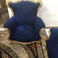 مبل ۷نفره سلطنتی راش در حد نو بامیز عسلی