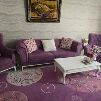 مبل راحتی نیم ست پنج نفره بنفش با میز|مبلمان خانگی و میز عسلی|تهران, فرمانیه|دیوار