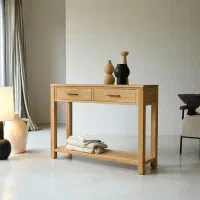 آینه وکنسول دست‌ساز چوبی